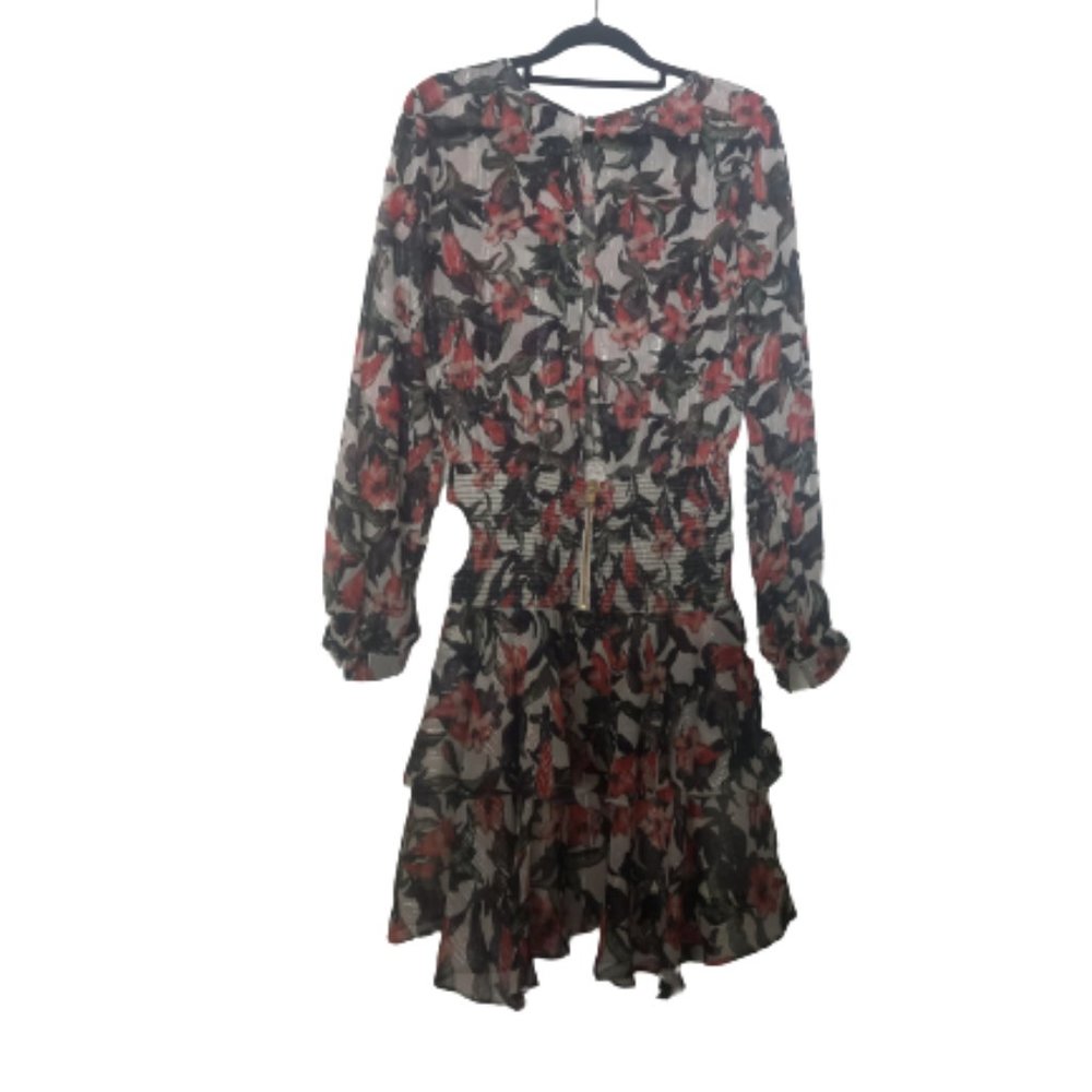 NWT Pilgrim Lola mini dress ruffles, sheer fabric, long sleeves, open back (10) - Picture 7 of 9